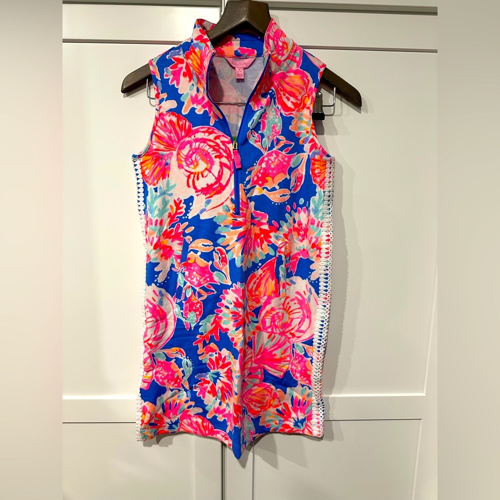 Lilly Pulitzer Blue Pink Sleeveless Sheath Dress
